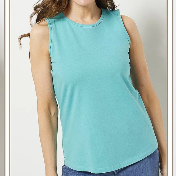 Denim & Co. Essentials Perfect Jersey Round Neck Tank Top  12919 - Picture 1 of 1